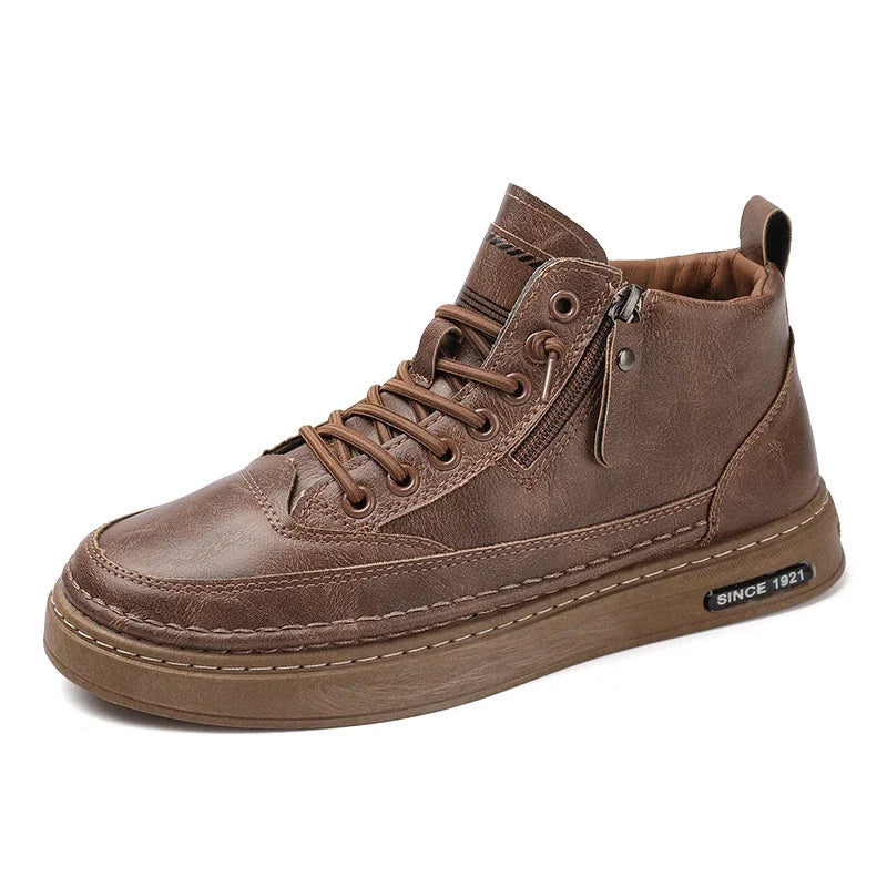 Men Boots Winter High Top Leather