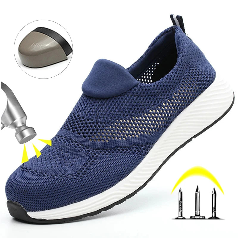 Summer Mesh Lightweight Work Sneakers Steel