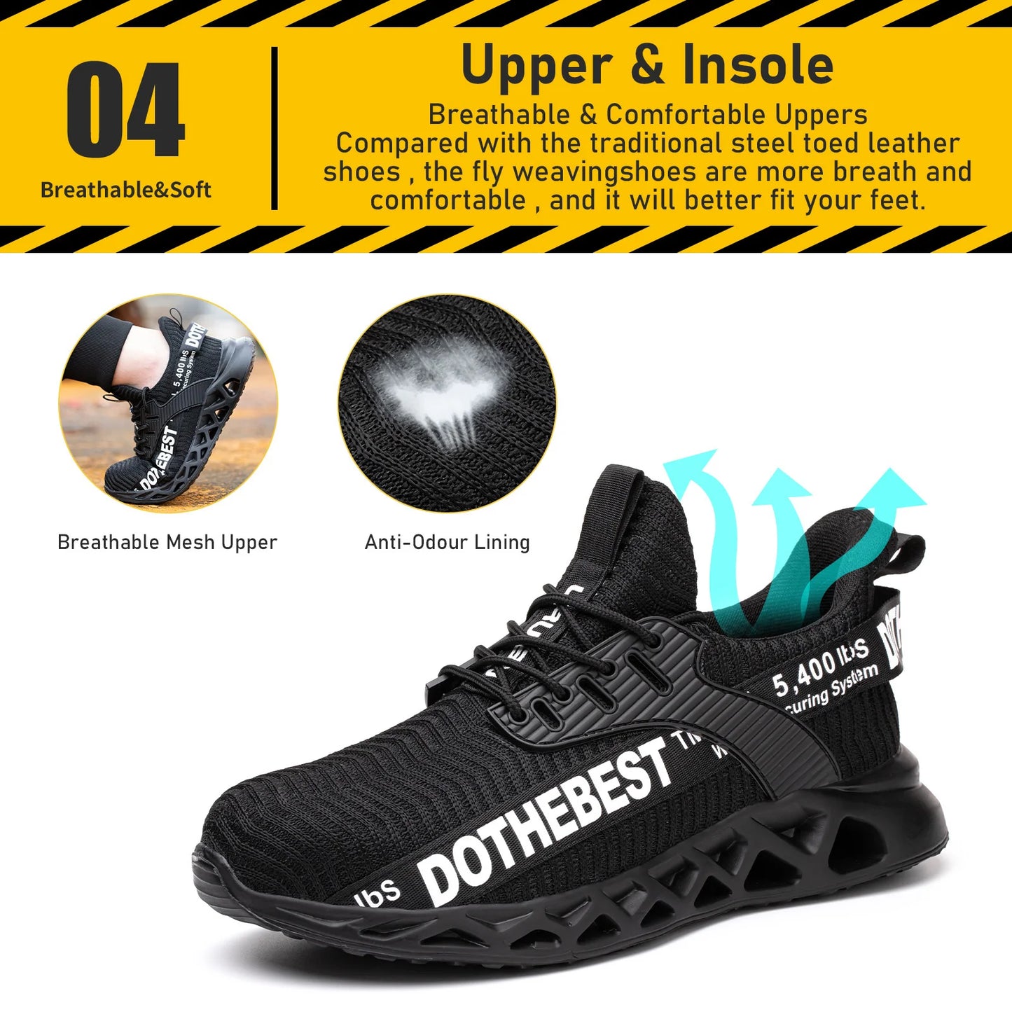 Steel Toe Safety Shoes for Men Women