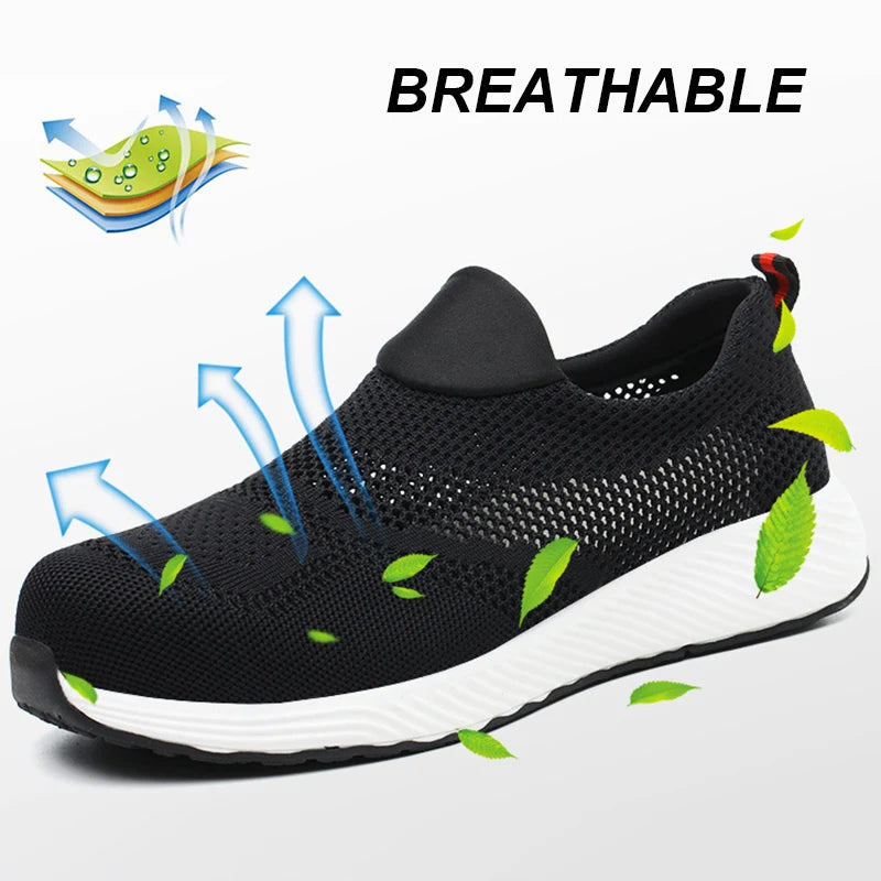Summer Mesh Lightweight Work Sneakers Steel