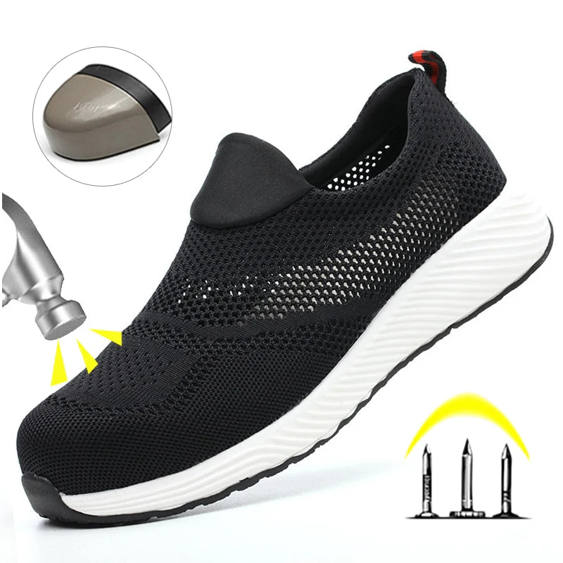 Summer Mesh Lightweight Work Sneakers Steel