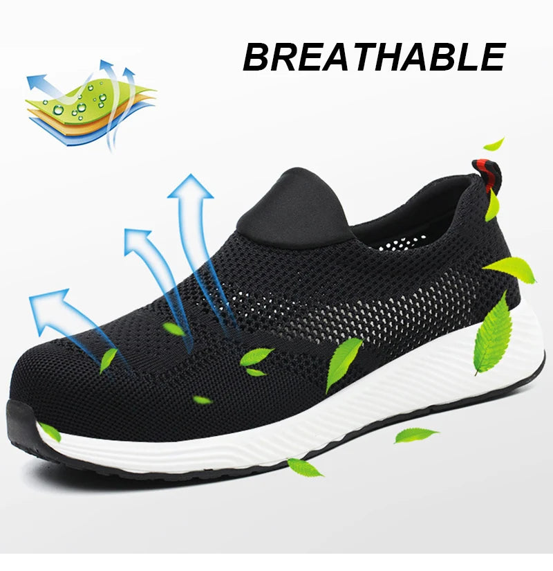 Summer Mesh Lightweight Work Sneakers Steel