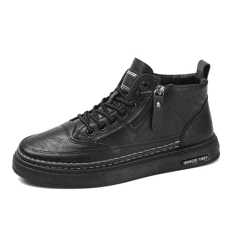 Men Boots Winter High Top Leather